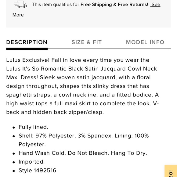 LULUS GOWN Black Satin Cowl Neck Maxi Gown - Picture 6 of 8